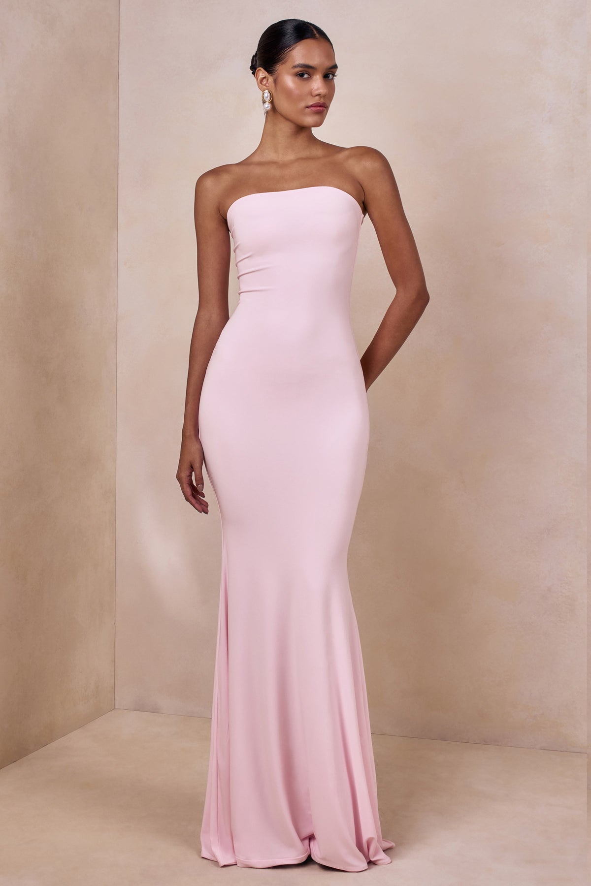 adrina dark pink draped one shoulder midi dress Adrina