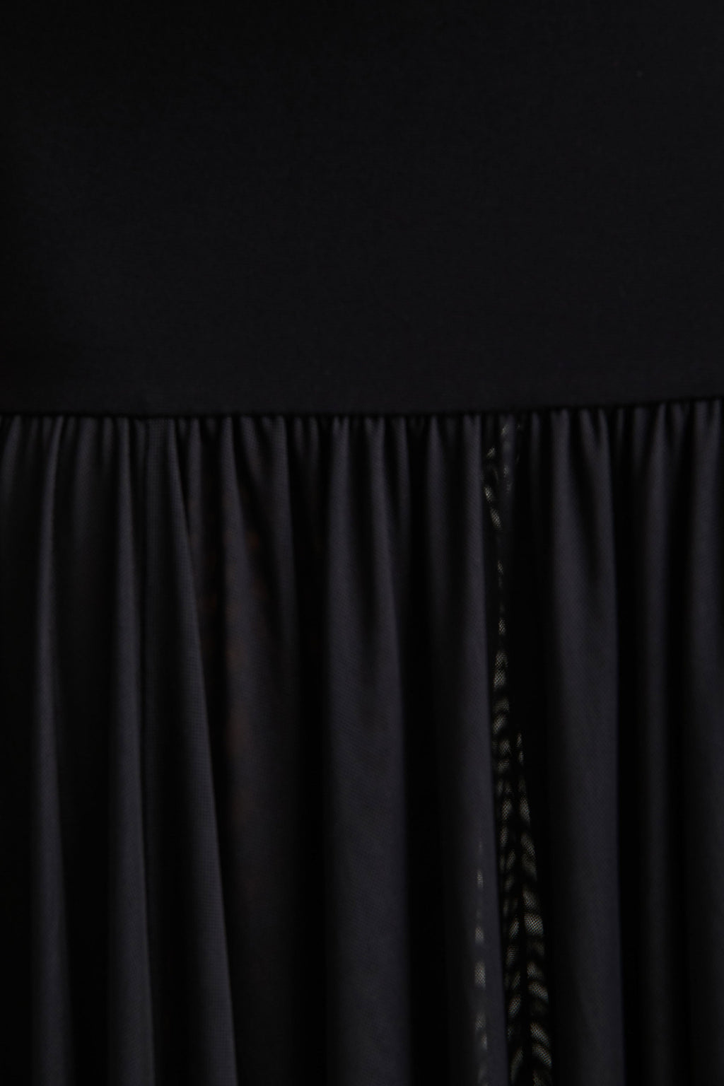 Gigi | Black High-Neck Maxi Dress With Drop-Waist And Sheer Skirt