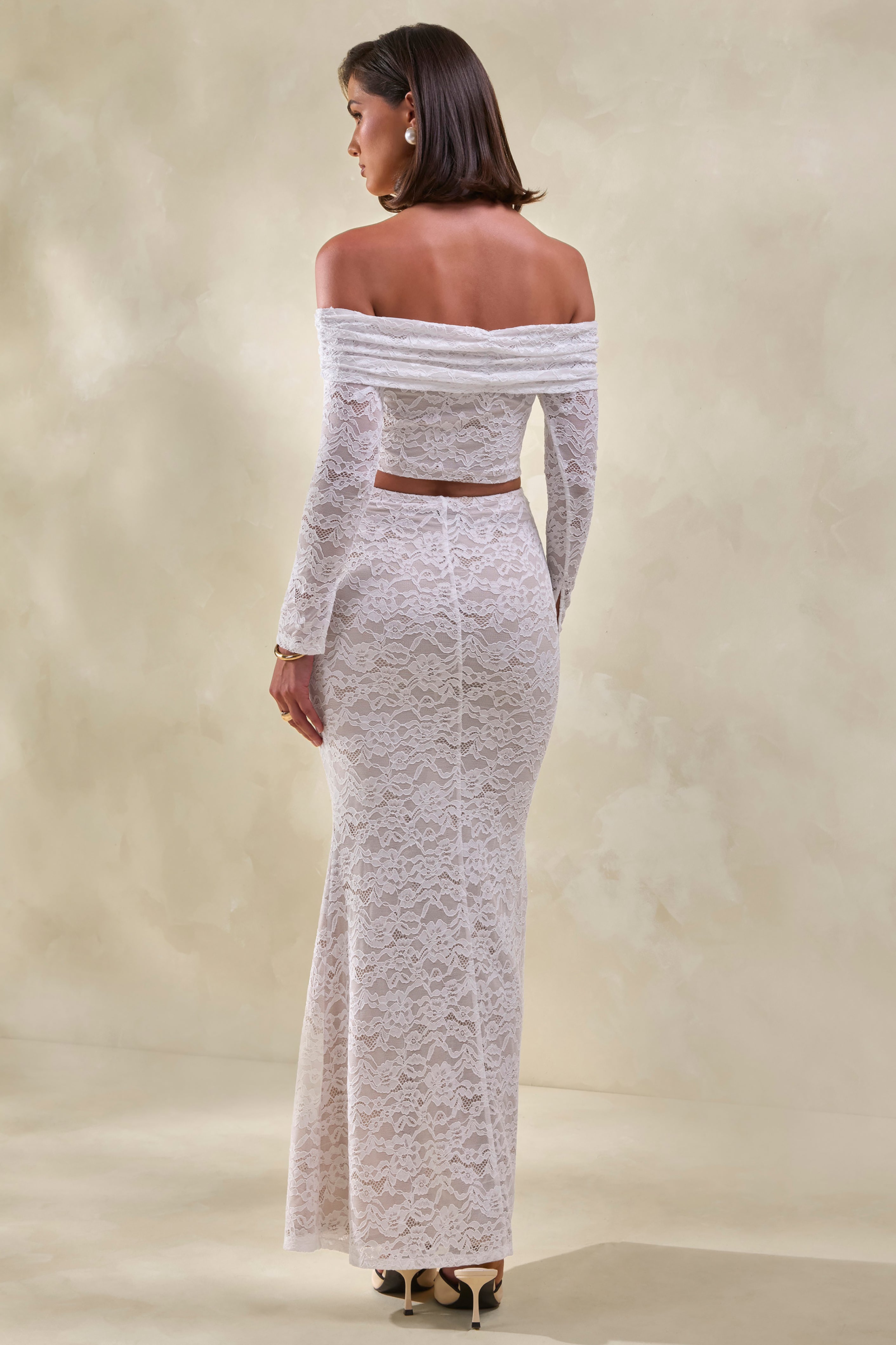 Viselle | White Lace Maxi Skirt