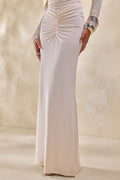 Micaela | Cream Ruched Maxi Skirt