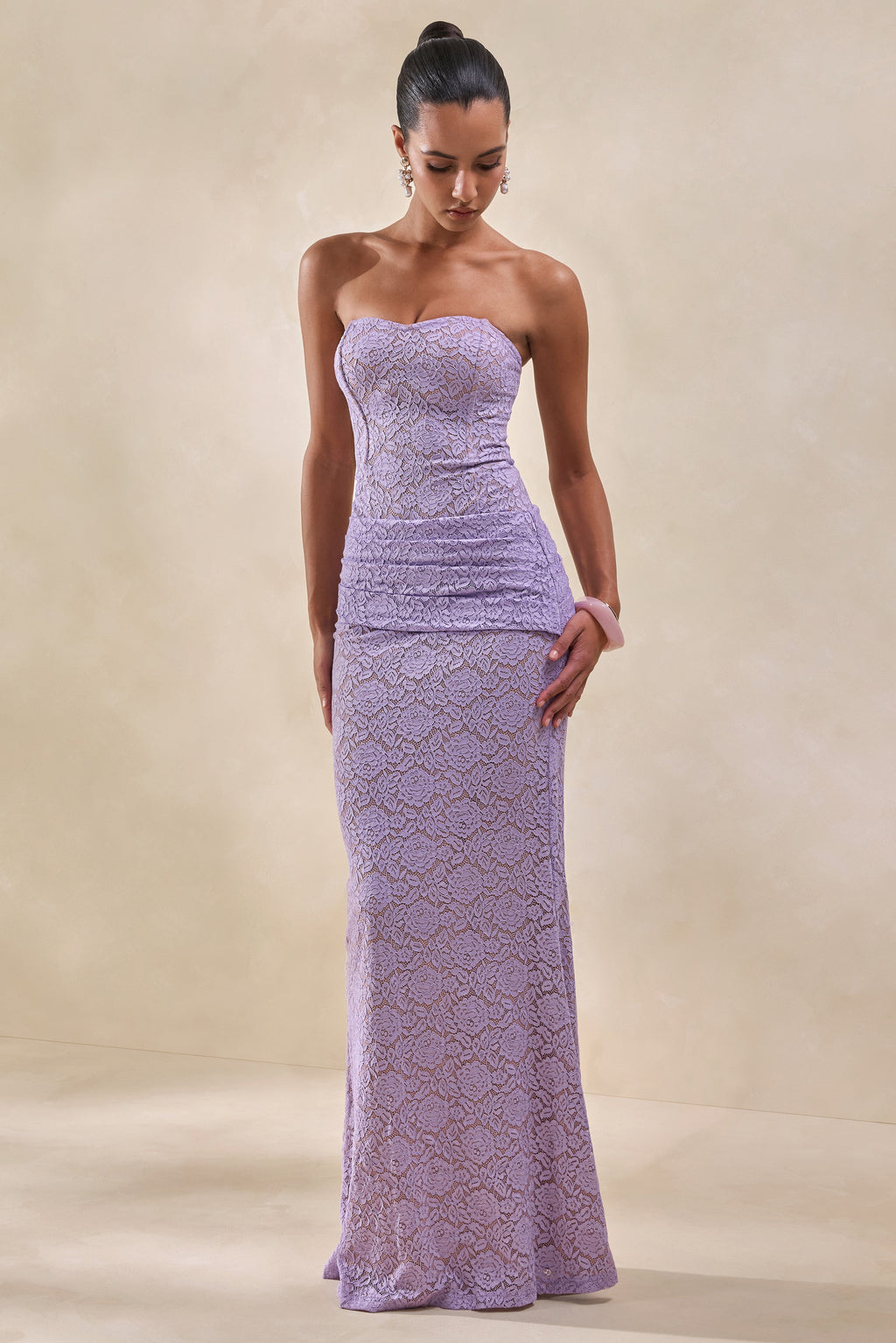 Vissia | Lilac Lace Bandeau Bodysuit