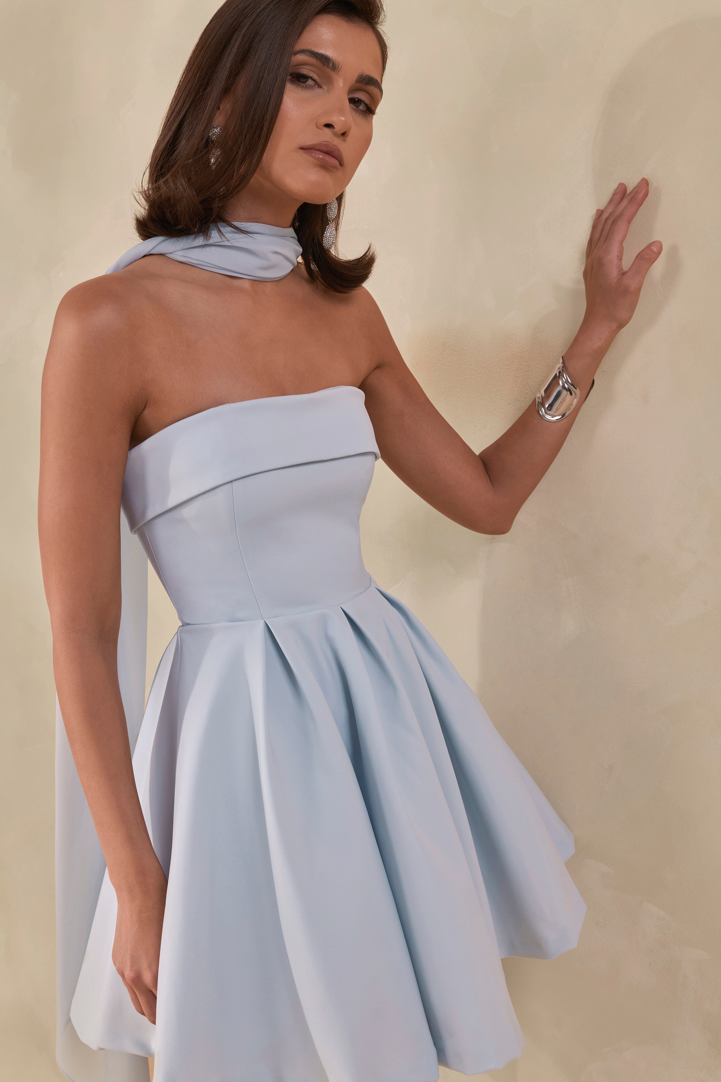 Bruna | Light Blue Chiffon Scarf