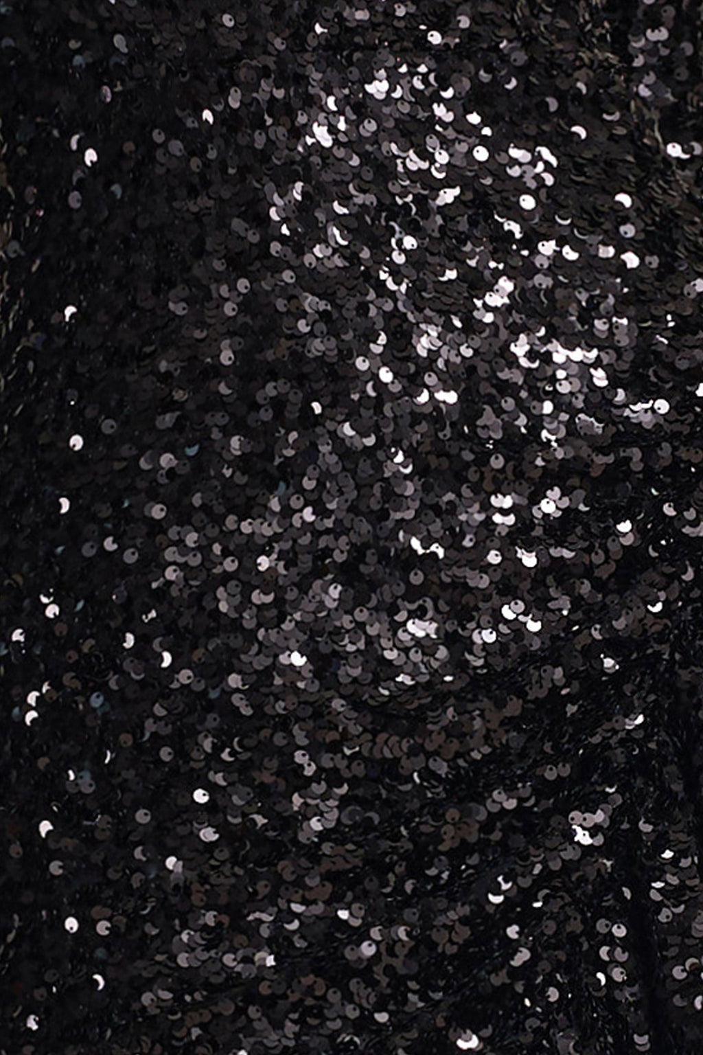 Wild Dream | Black Sequin Plunge-Neck Ruffle Split Maxi Dress